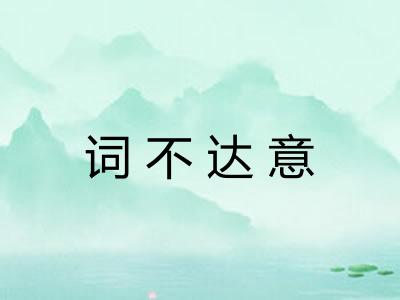 词不达意 词不达意