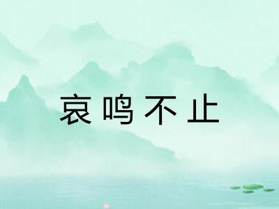 哀鸣不止 哀鸣不止