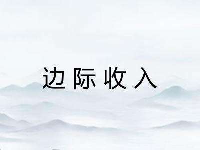 边际收入 边际收入