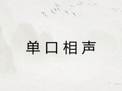 单口相声 单口相声