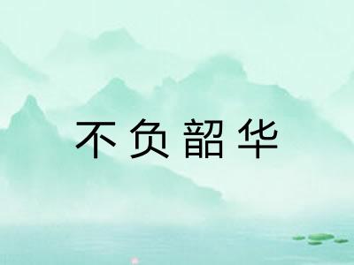 不负韶华 不负韶华