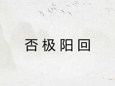 否极阳回 否极阳回