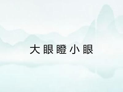 大眼瞪小眼 大眼瞪小眼