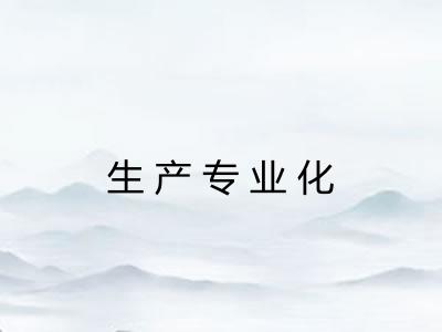 生产专业化 生产专业化