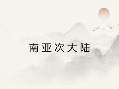 南亚次大陆 南亚次大陆