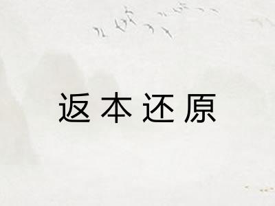 返本还原 返本还原