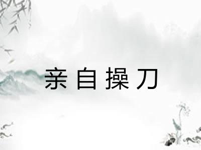 亲自操刀 亲自操刀