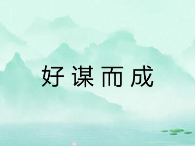 好谋而成 好谋而成