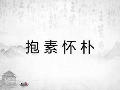 抱素怀朴 抱素怀朴