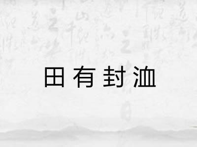 田有封洫