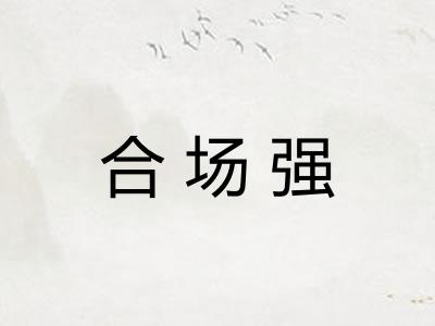 合场强 合场强