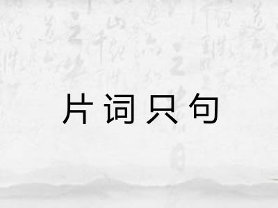 片词只句