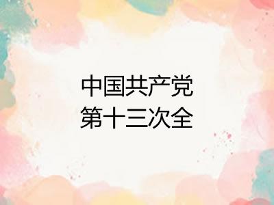 中国共产党第十三次全国代表大会