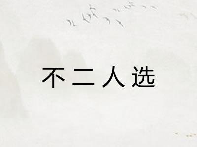 不二人选
