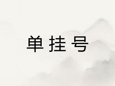 单挂号