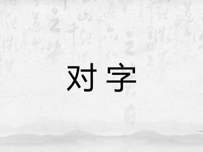 对字