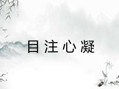目注心凝 目注心凝