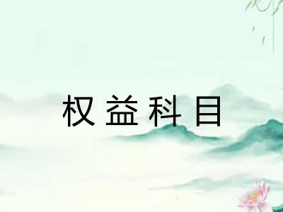 权益科目 权益科目