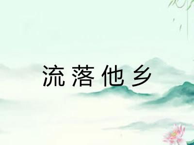 流落他乡 流落他乡