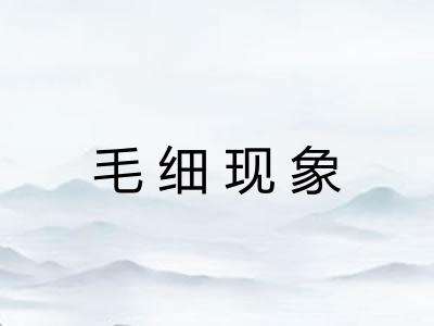 毛细现象 毛细现象