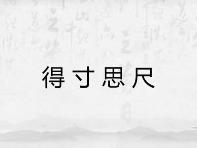 得寸思尺