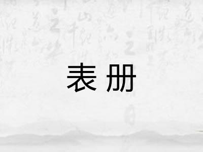 表册 表册