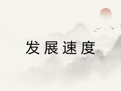 发展速度 发展速度