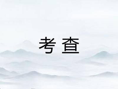 考查