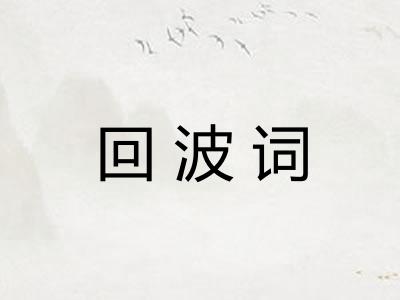 回波词 回波词