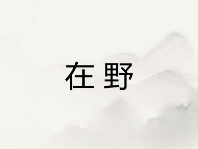 在野 在野
