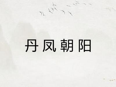 丹凤朝阳 丹凤朝阳