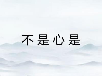 不是心是 不是心是