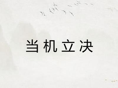 当机立决 当机立决