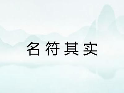 名符其实 名符其实