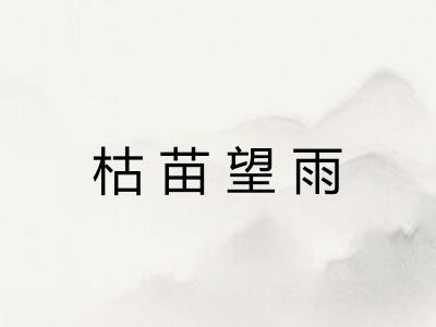 枯苗望雨 枯苗望雨