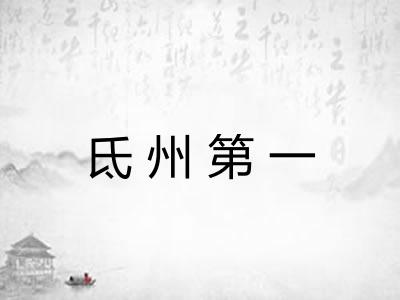 氐州第一 氐州第一