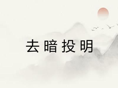 去暗投明 去暗投明