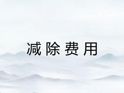 减除费用 减除费用