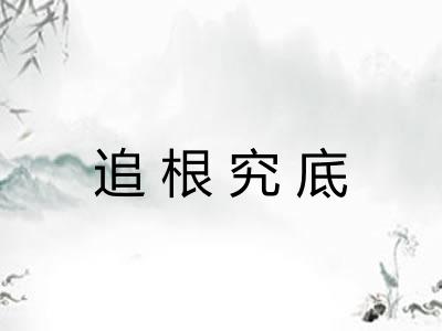 追根究底 追根究底