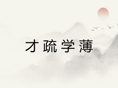 才疏学薄 才疏学薄