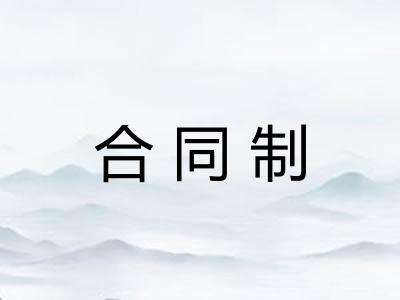 合同制 合同制