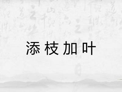 添枝加叶 添枝加叶