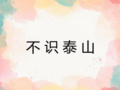 不识泰山 不识泰山