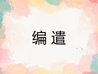 编遣 编遣