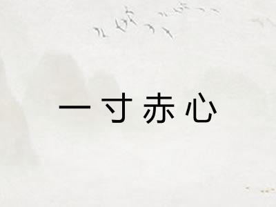 一寸赤心