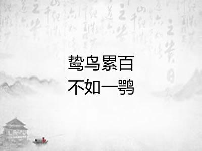 鸷鸟累百不如一鹗