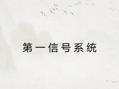 第一信号系统 第一信号系统