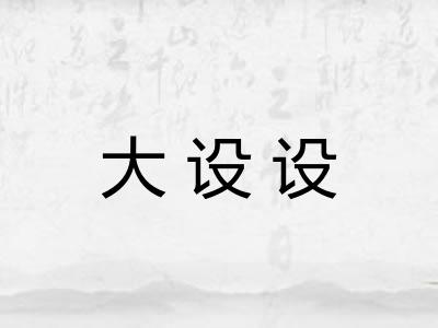 大设设 大设设
