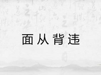 面从背违 面从背违