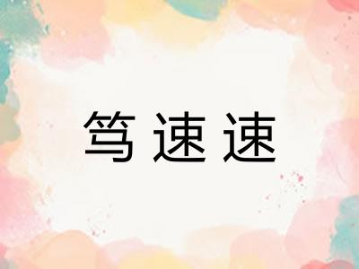 笃速速 笃速速